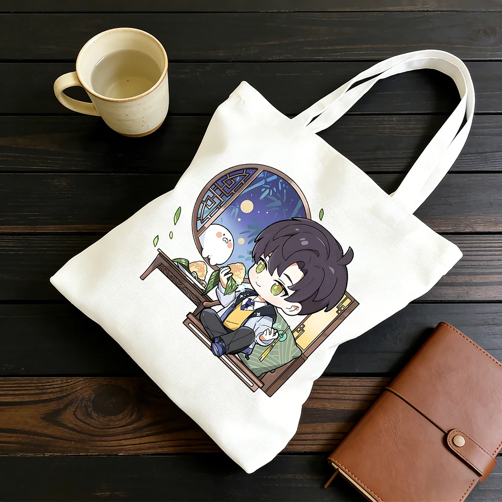 Love and Deepspace Zayne Chinese Mid-Autumn Festival Printed Canvas Bag 30x35/35x40CM Cartoon Print Shoulder Bag Fans Gift NEW