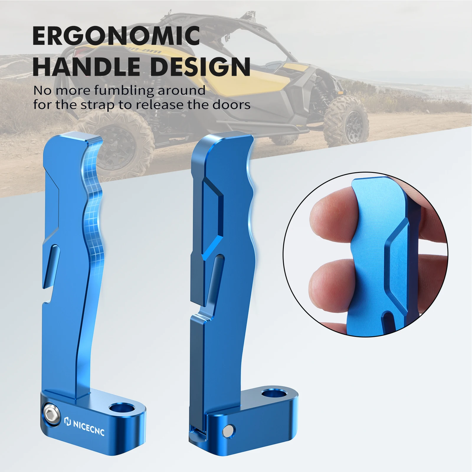 

NICECNC For Canam Maverick X3 Aluminum Alloy Door Handle Kit CNC Machined For Can Am Maverick X3 R RR Max R RR 900 HO 2017-2023