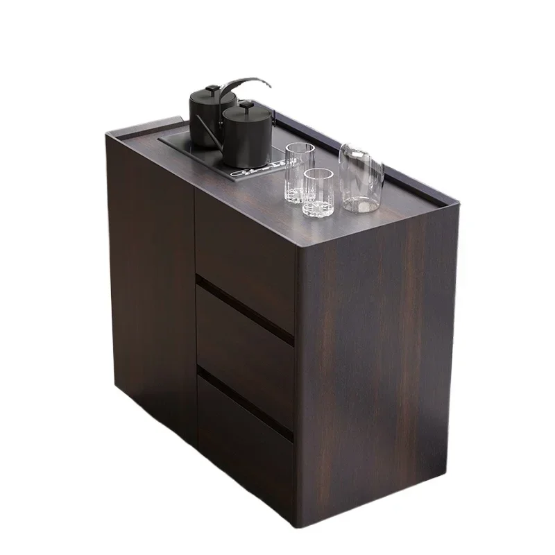 

Solid wood minimalist premium light luxury household mobile tea table small tea table