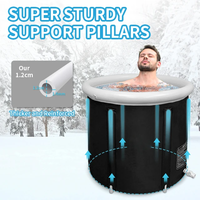 2026 Inflatable Portable Ice Tub Cold Plunge Tub Ice Bucket Athlete Recovery Portable Soaking Bath Tub