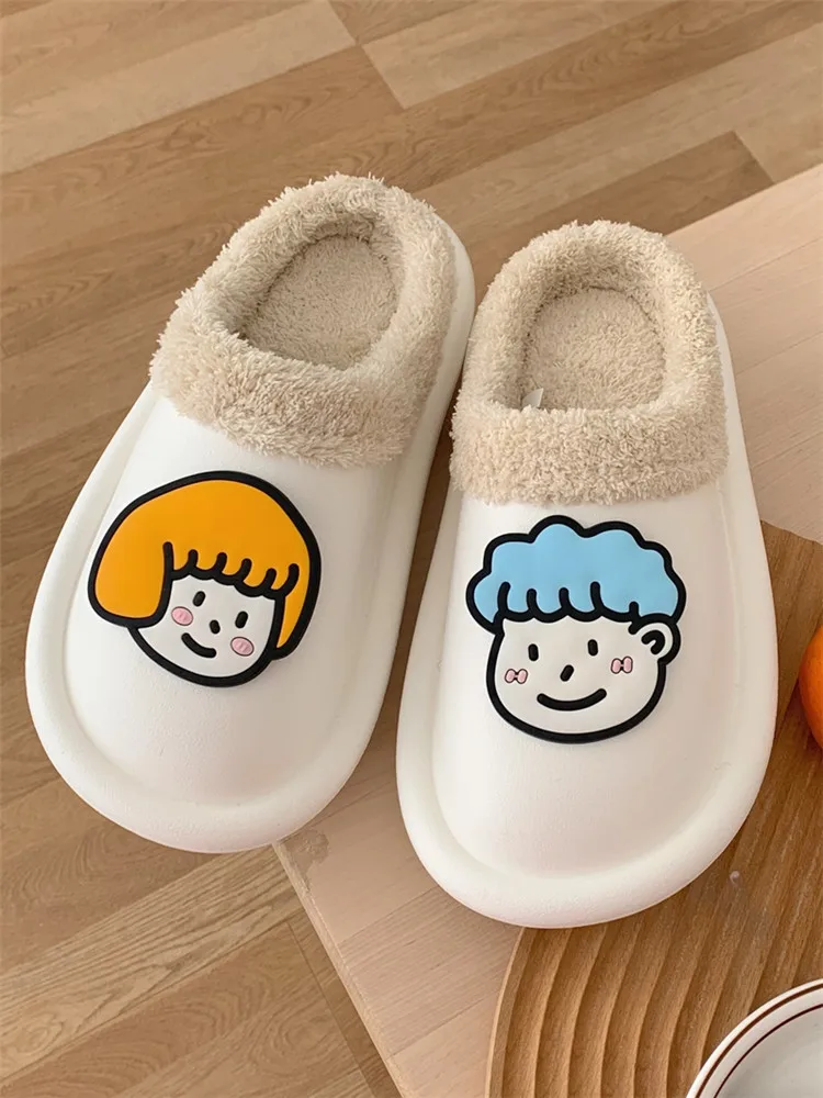 

Women Slipper Parent-child Cute Cartoon Waterproof Cotton Slippers For Men And Women Home Anti-skid Warm Slipper Shoes