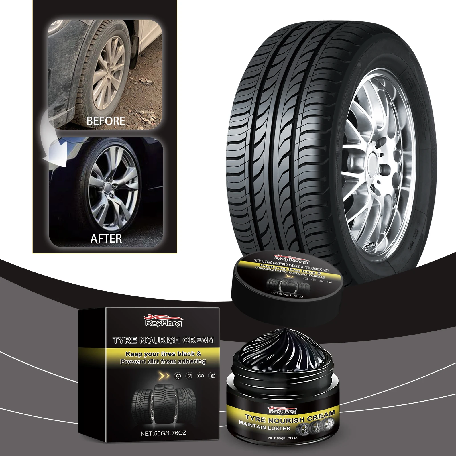 Car Tire Wax Restorer Gloss Enhancer Crystal Clear Plastic Panel Renewal Coating Agent Tire Back To Black Shine Enhancer Polish