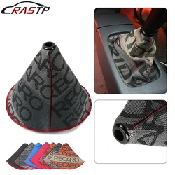 RASTP-Universal JDM Style RECARO Canvas Shift Lever Knob Boot Cover Racing Shift Knob Collars RS-SFN126