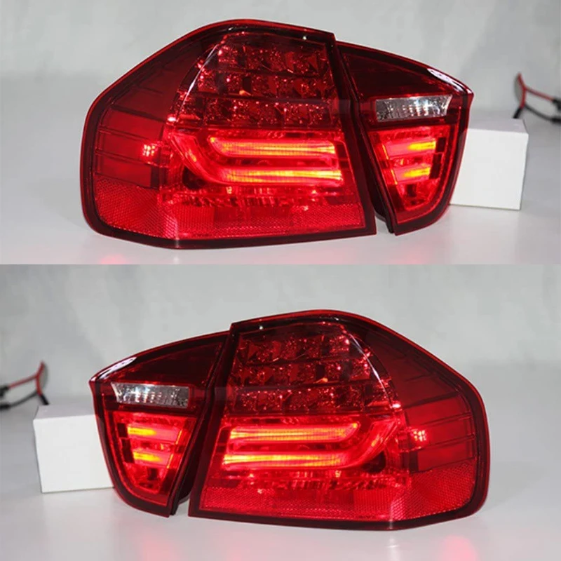 For BMW 3 Series 320i 323i 325 330 335 E90 LED Strip Taillights 2005 to 2008 Year Red LF