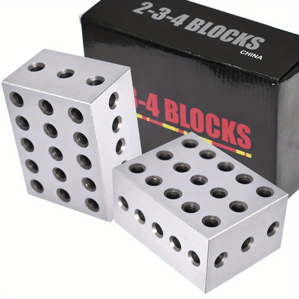 

High Precision Steel Blocks Matched Pair with 23 Holes for Setting Up on 2-3-4 Blocks and Mill Vises