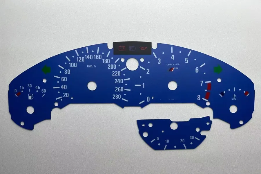 Instrument Counter FACE Overlay Speedo Tacho Dials For BMW E36 M3 Petrol Custom Gauge Faces 280KM/H 260KM/H 160MPH 300KMH