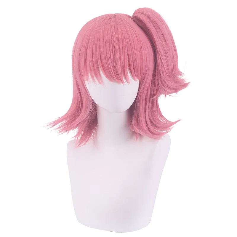 35CM Pink Wig Cosplay Hair Middl Part Wig Fake Hair Extension Synthetic Anime Wig  Party Wig