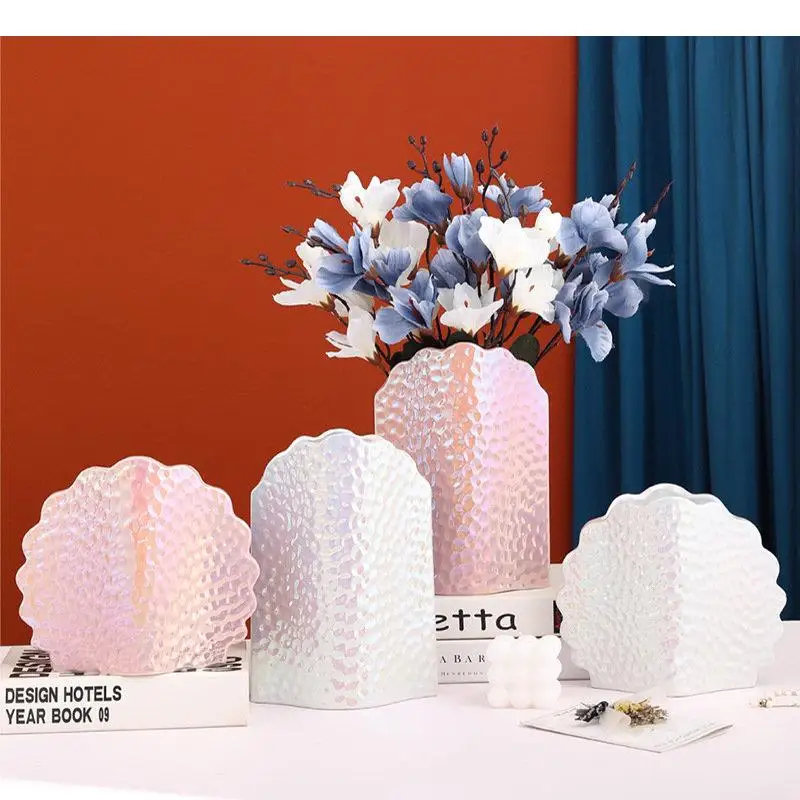 Shape Ceramic Vase Artificial Flowers Decorative Flower Arrangement Modern Decor Colorful Floral Vases