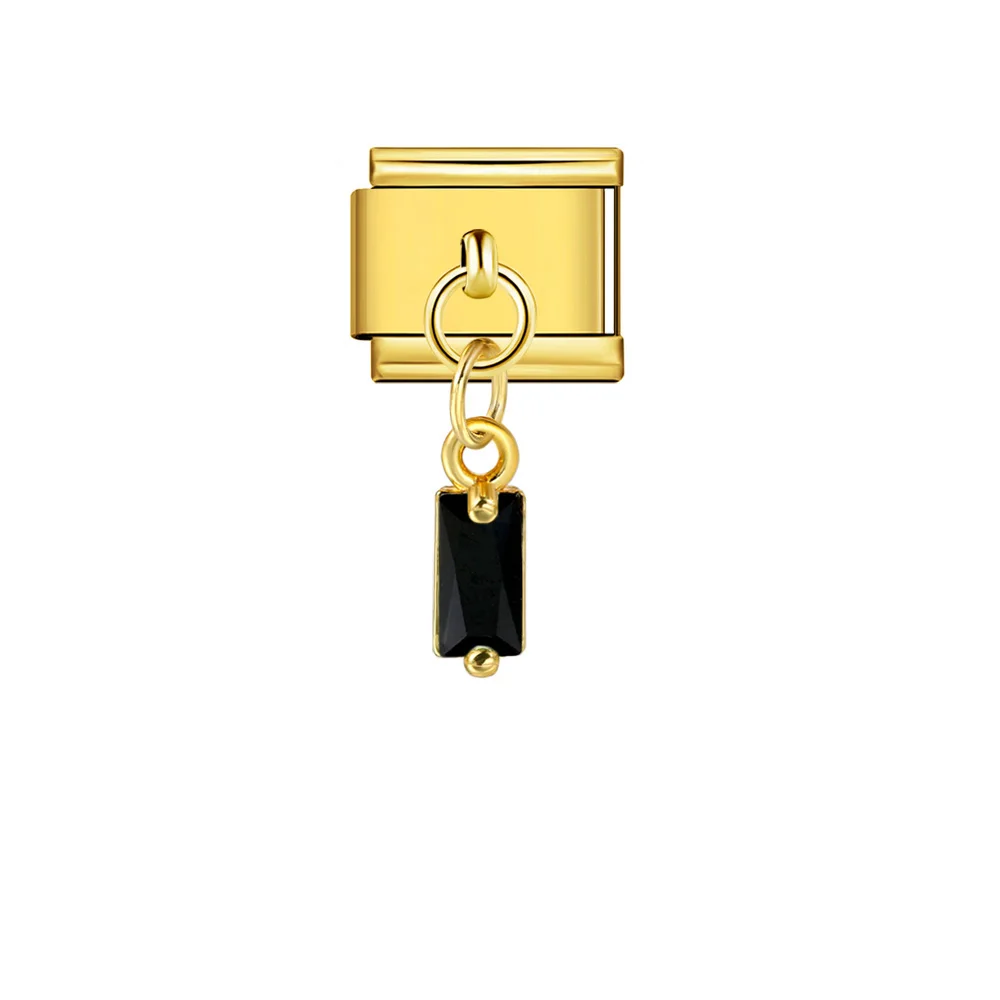 Y2k Einfarbiger Quadratischer Kristallanhänger, Italienischer Charm-Anhänger, passend für 9mm Edelstahlarmbänder, DIY-Schmuckgeschenk – Detail 6