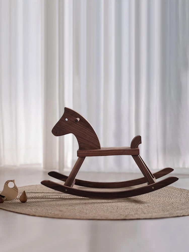 

Solid wood Trojan horse children's rocking horse rocking chair toy boy and girl treasure birthday creative child seat