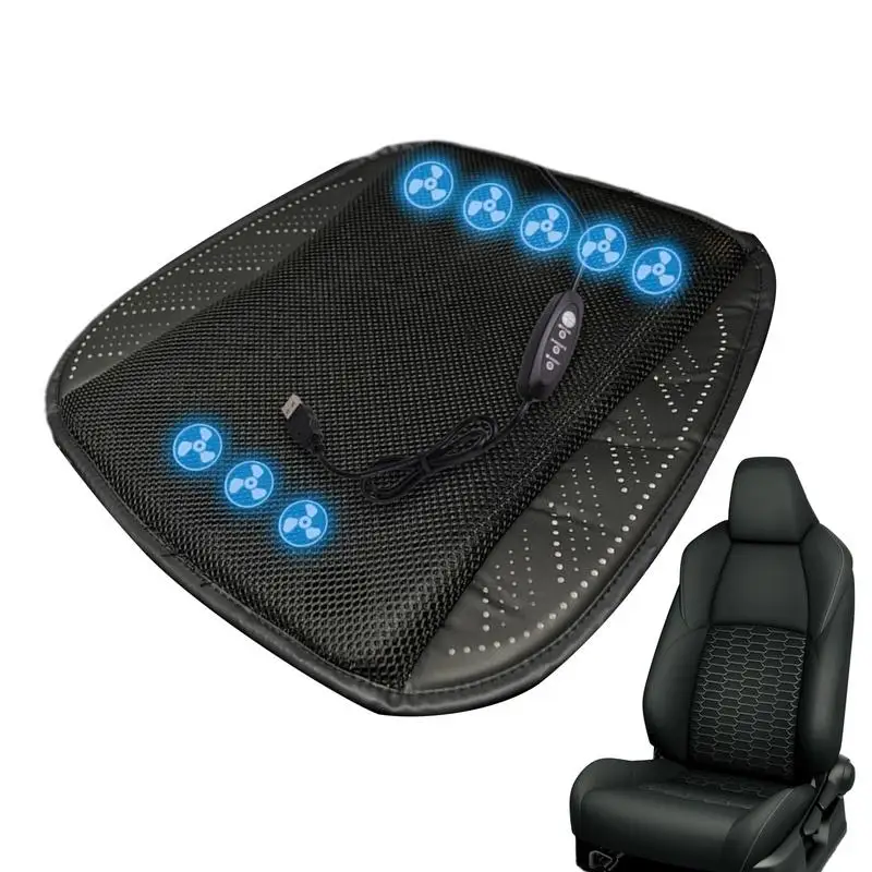 

Car Cushion Cooler Fan Sitting Pad 3 Speeds Adjustable Lightweight Seat Cushion With Fan For Truck Workplace Travel Home