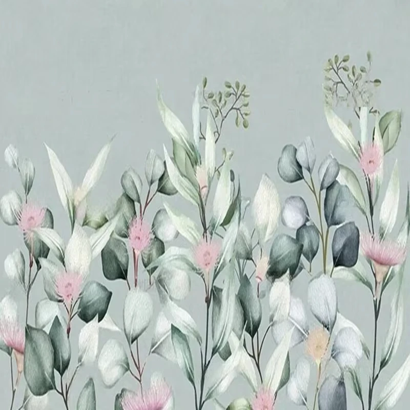 Customized Wallpaper Mural European Style Garden Floral Watercolor Plant Design Fresh Botanical Print for Living Room painting