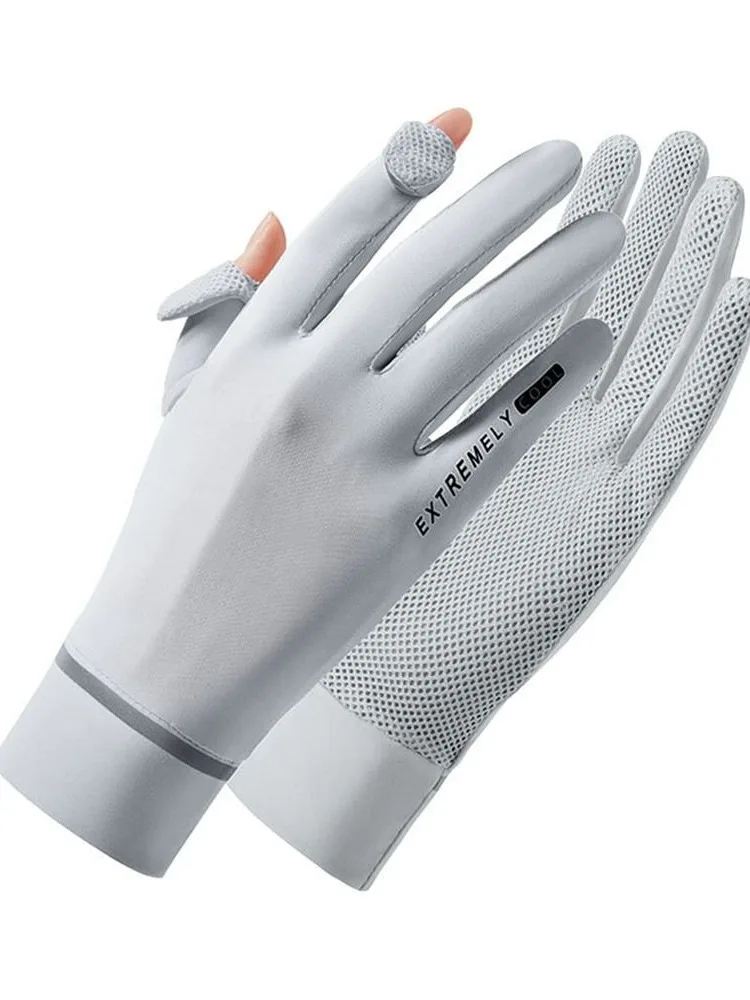 AliExpress NONE Women Sunscreen Ice Silk Gloves Female Summer Sun Protection Gloves Cycling Driving Mittens Thin Anti-UV Gloves