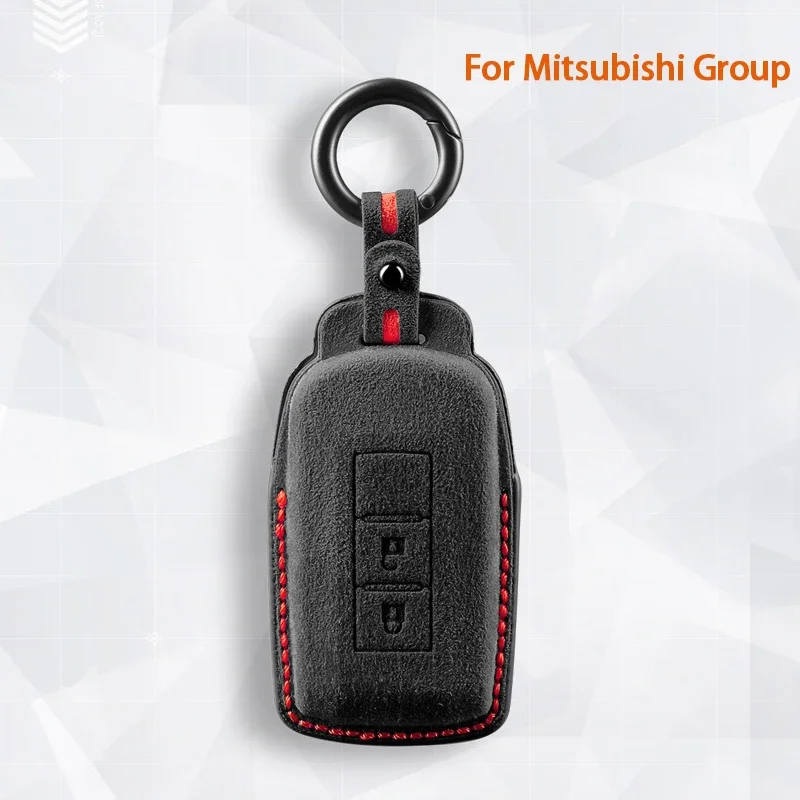 

Car Key Case Cover Shell Fob for Mitsubishi L200 ASX Outlander Eclipse Cross Pajero Sport Lancer for Mitsubishi Suede Keyring