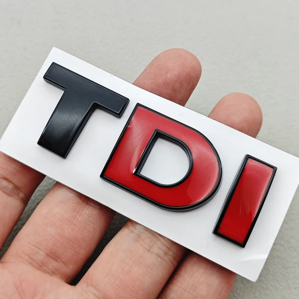 3D ABS Schwarzes Logo TDI Emblem Auto-Kofferraum-Abzeichen für VW Passat Jetta Touareg Tiguan Touran Golf 4 5 6 Caddy TDI Aufkleber Zubehör