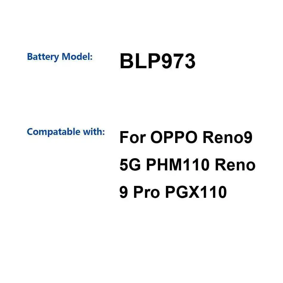 

BLP973 Премиум-замена 4500 мАч для Oppo Reno 9 5G PHM110 Pro PGX110 аккумулятор мобильного телефона