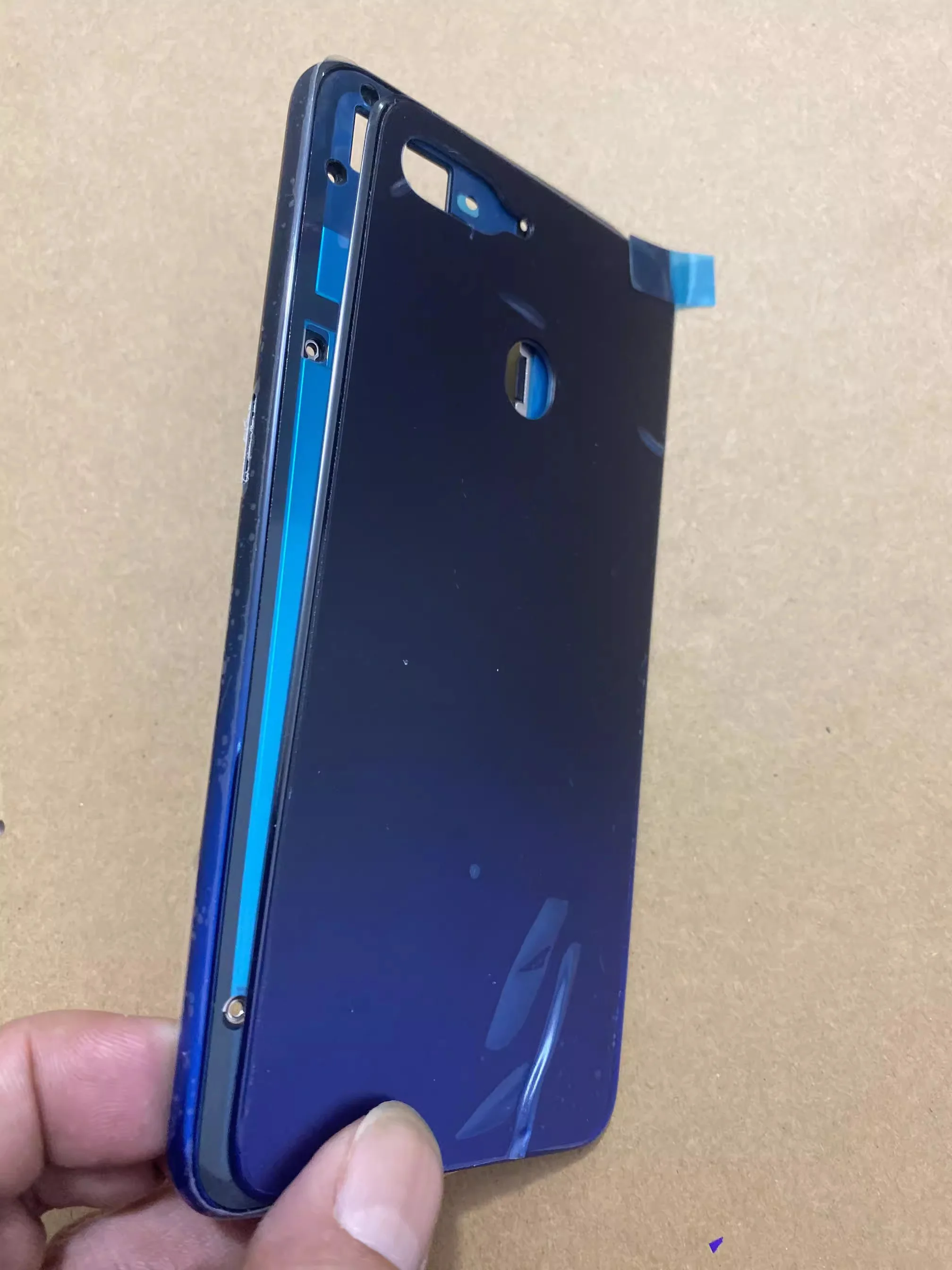 Marco de placa frontal LCD, bisel medio para Oppo F9, F9 Pro, A7X, cubierta de batería, carcasa de puerta trasera, Marco medio, botón de llave lateral