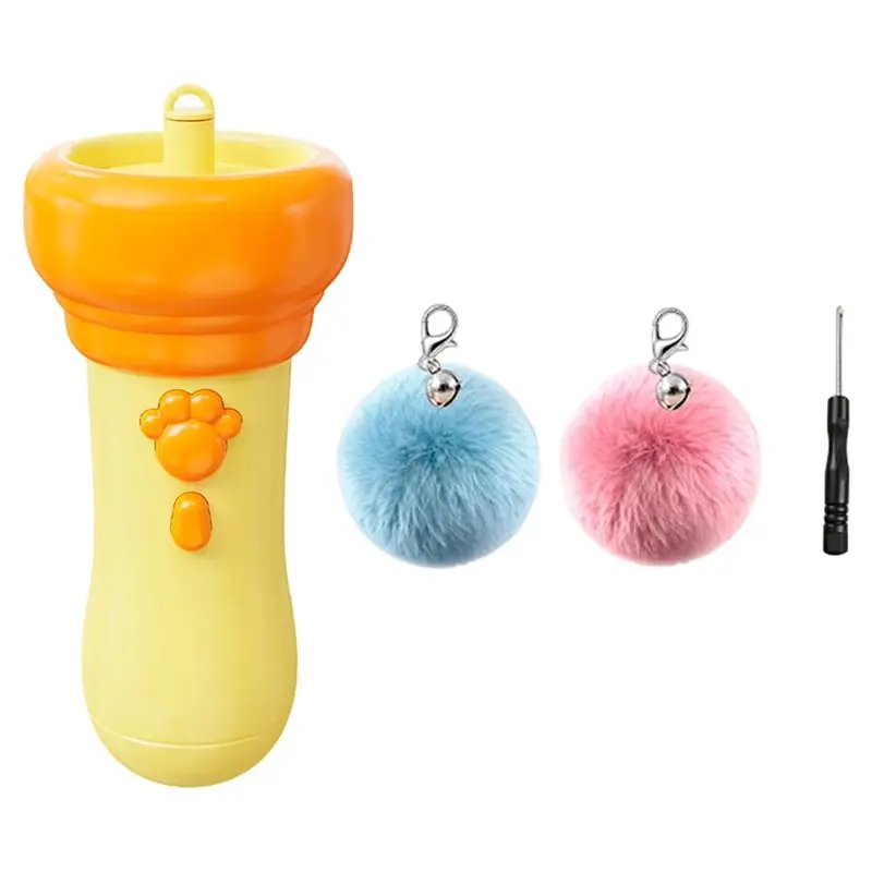 FAST-Teasing Stick Electric Cat Teaser Catapult Retrievable Launching Interactive Paw Printed Wand Boredom Relief For Cats