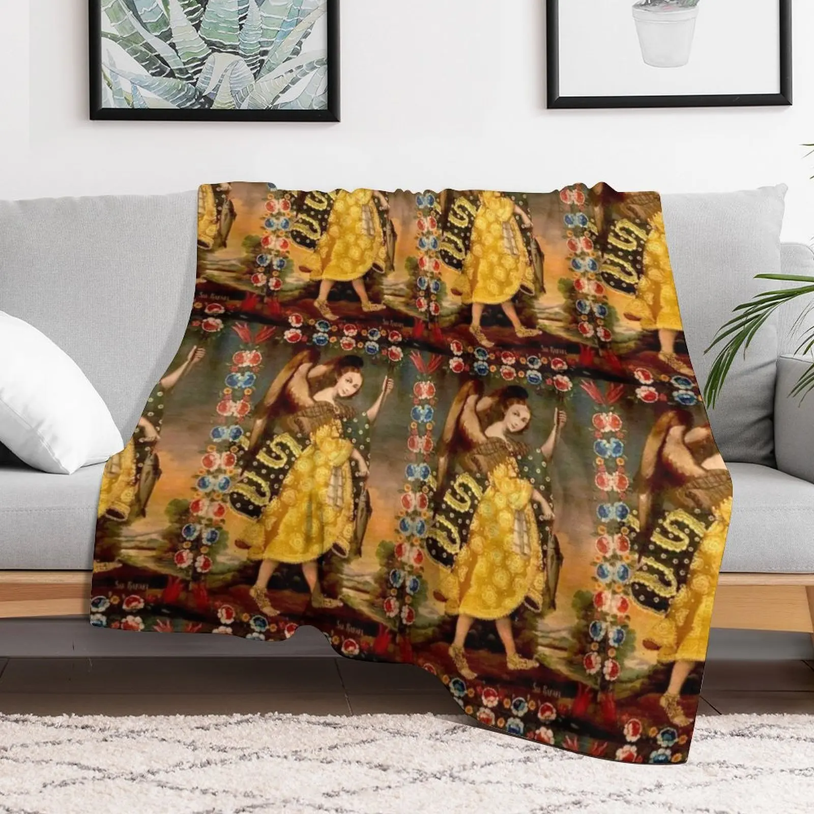 Archangel St. Raphael - Saint Raphael Throw Blanket blankets and throws Beach Flannel Blankets