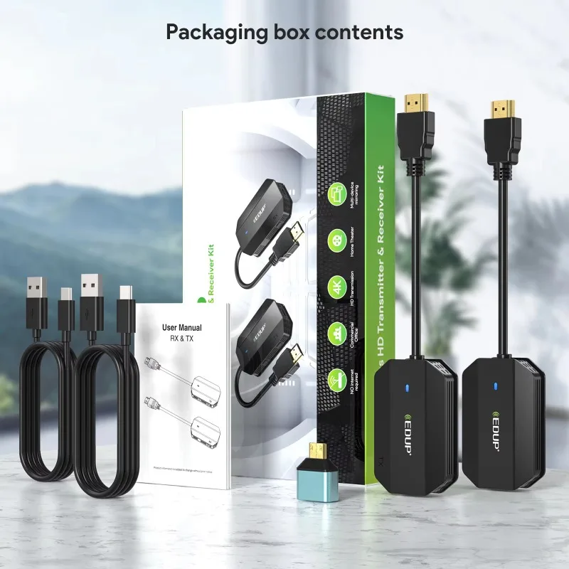 Long Distance Stable Signal for Screen Mirroring and Extension HD Wireless Video Transmitter and Receiver