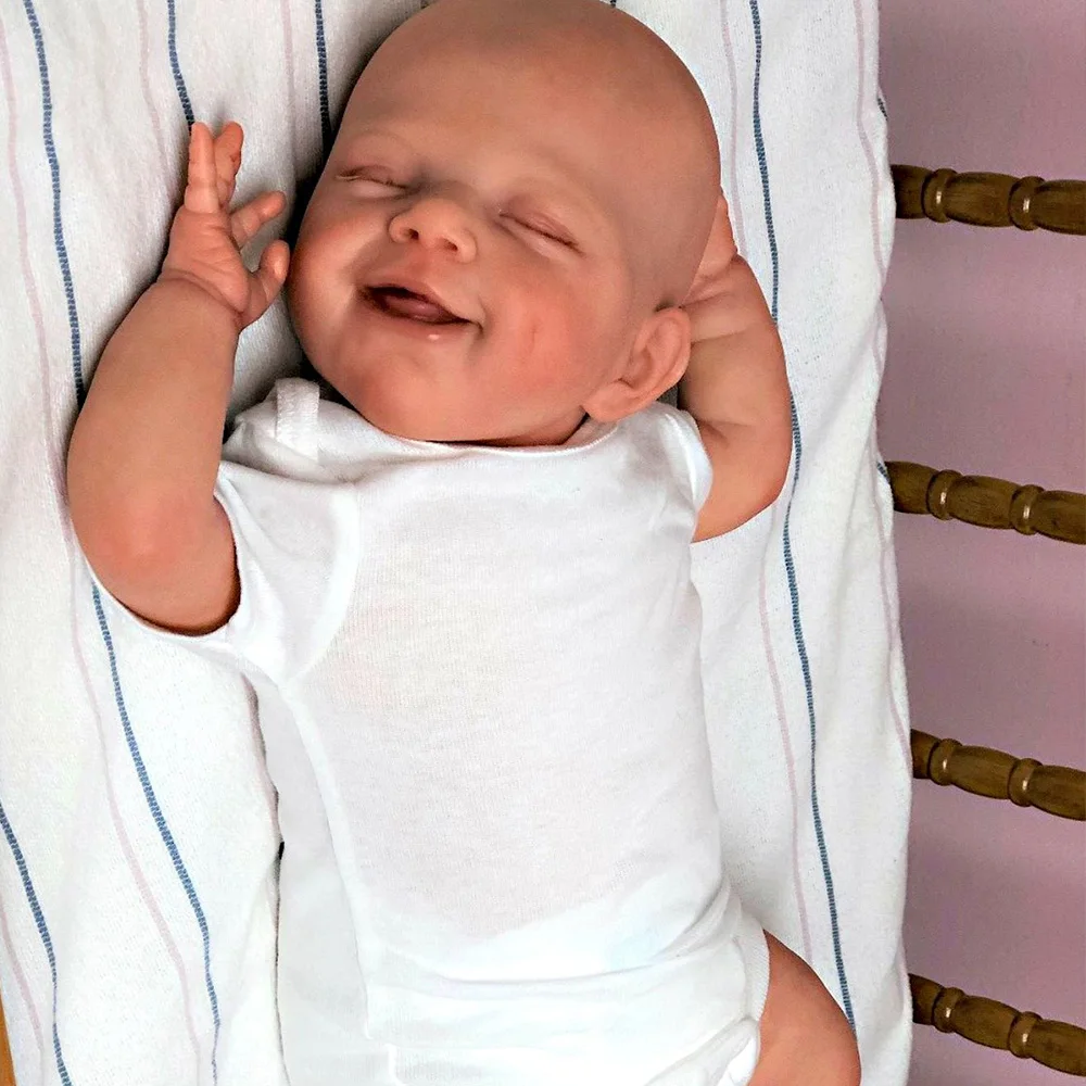 

49CM Full Body Silicone Reborn April Doll Hand-Detailed Painting with Visible Veins Lifelike 3D Skin Tone Bebe Bonecas