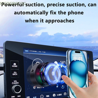 15W Wireless Charger Phone Mount with Electric Vacuum Suction Cooling System 360° Rotatable Car Magnetic Phone Holder