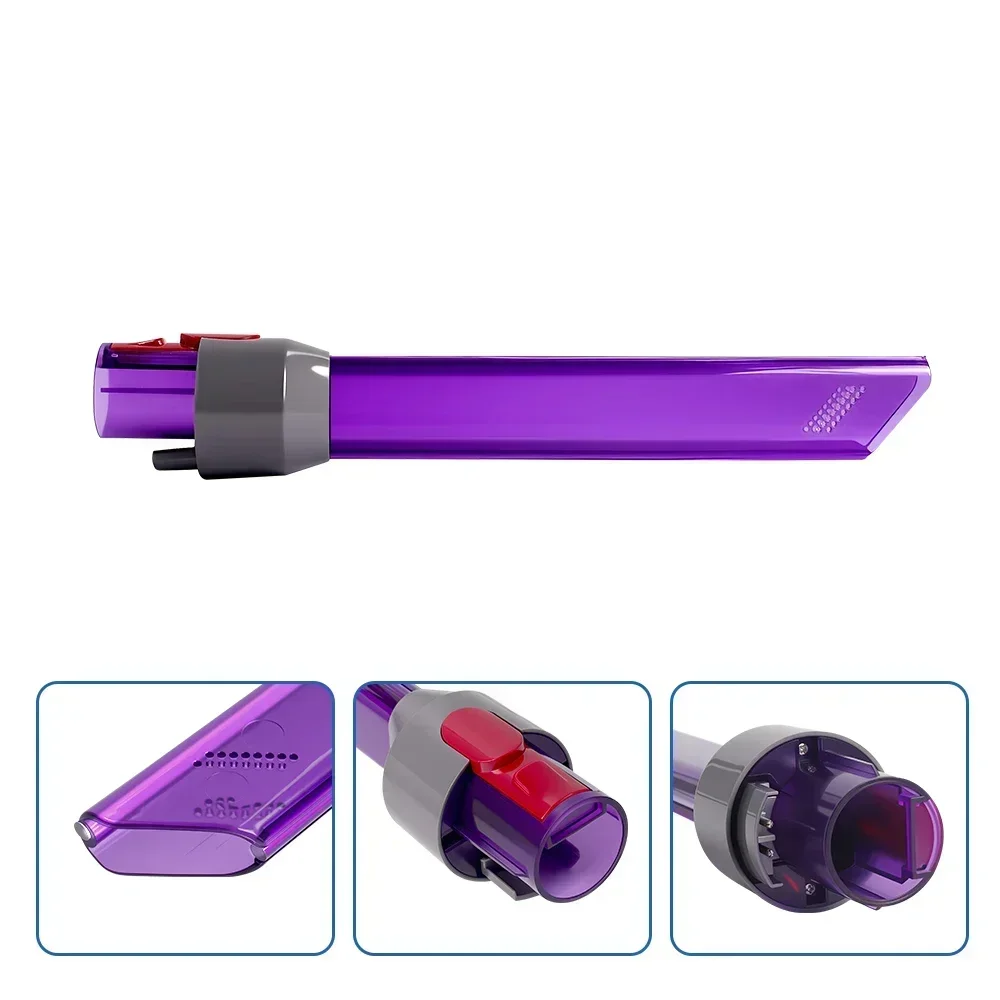 Crevice Cleaning Tool For Dyson V7 V8 V10 V11 V15 Cordless Vacuum Cleaner LED Lighting Flat Suction Clean LED Light Pipe Nozzle