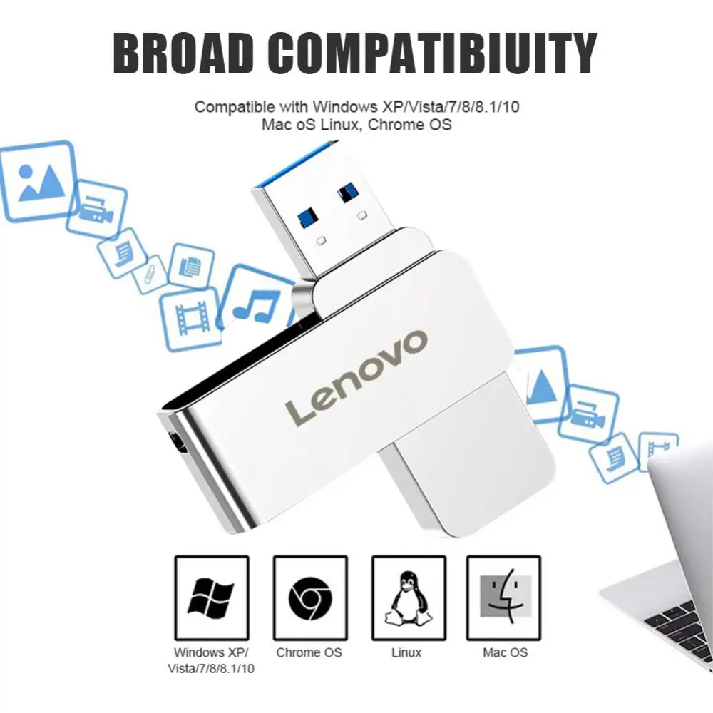 Lenovo 64Tb Usb Flash Drives 32Tb Mini Metal Ultra Grote Capaciteit Memory Stick 8Tb Pen Drive 16Tb Real Capacity Storage U Disk