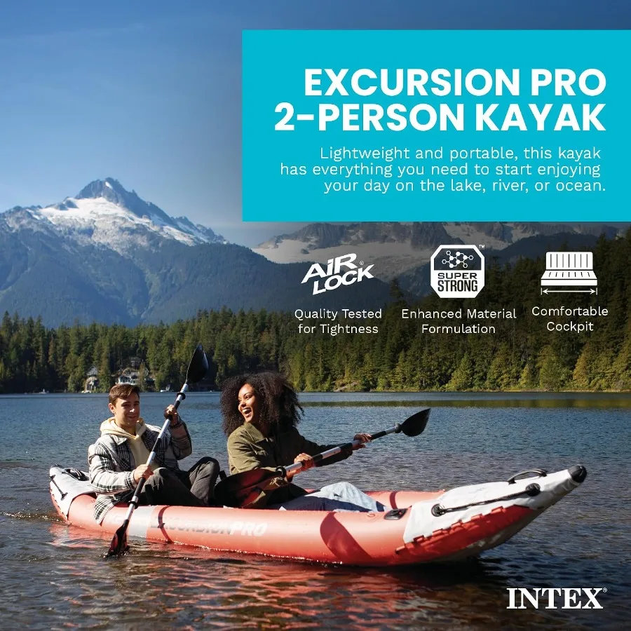 INTEX Excursion Pro K2 Inflatable Kayak 2-Person Set with Paddles & Pump - view 2