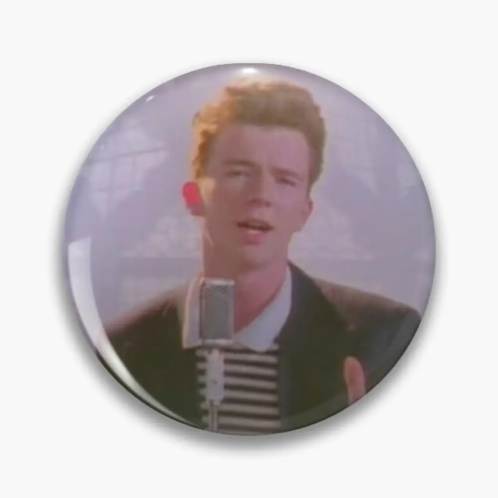 Never Gonna Give You Up | meme Rick Astley Pin Buttons Brooches  Jewelry Accessory Customize Brooch Fashion Lapel Badges