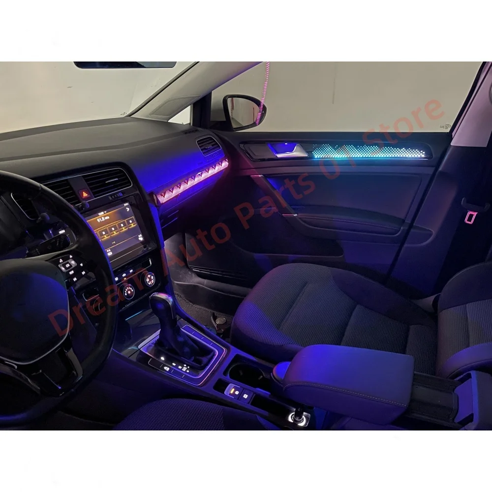 RHD For  Volkswagen VW  Golf 7/7.5 Dynamic Ambient light 1:1 Mold Trim Automotive Interior Lighting Upgrade LED Atmosphere Lamp