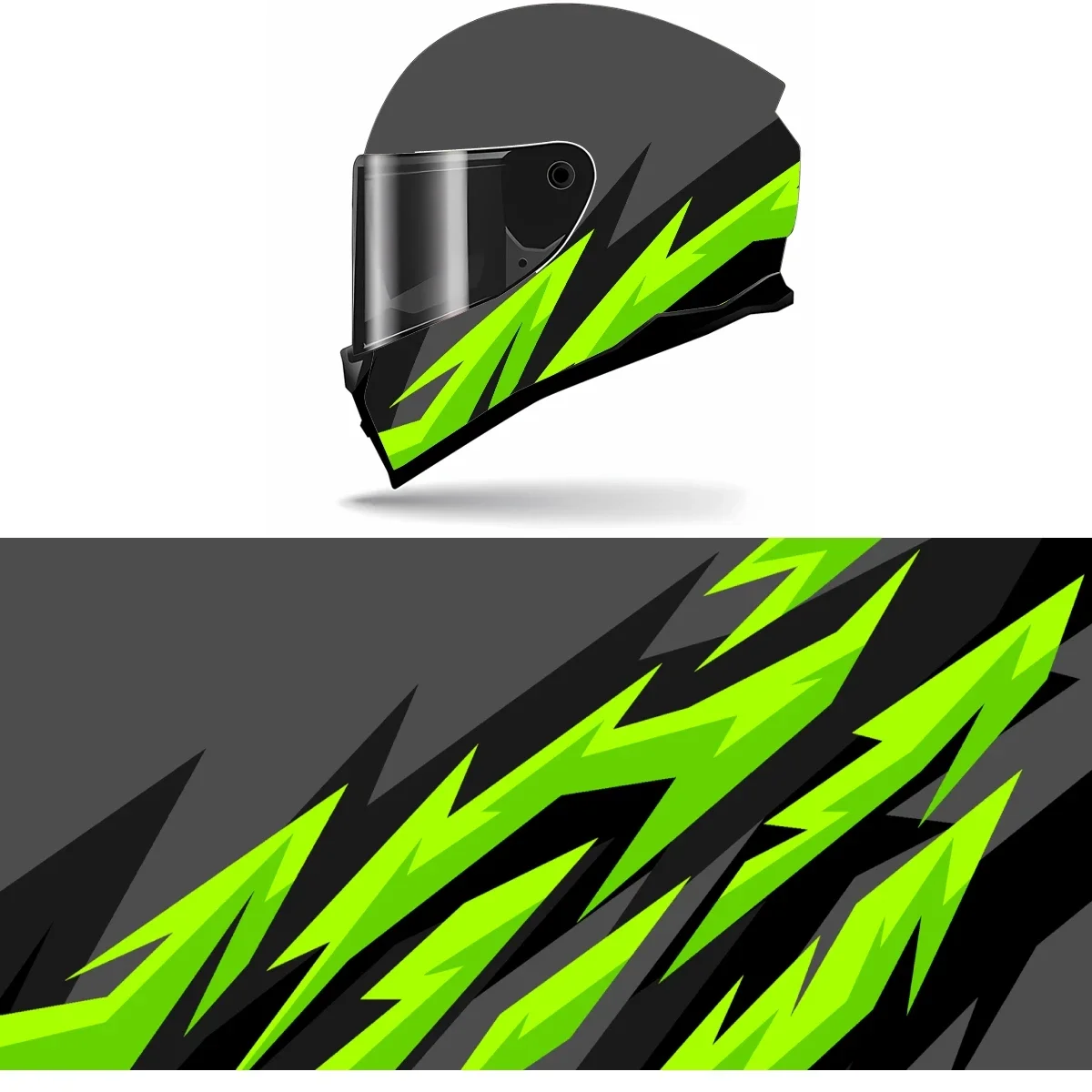 

Abstract Gray Green Full Helmet Wrap Sticker Motorcycle Helmet Racing Graphic Decal Vinyl Wrap Helmet Decor Sticker
