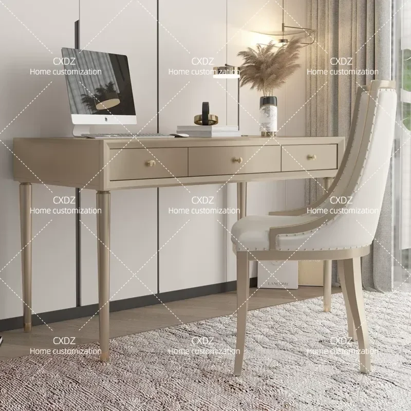 American light luxury solid wood desk computer desk household chair combination modern simple desk small apartment