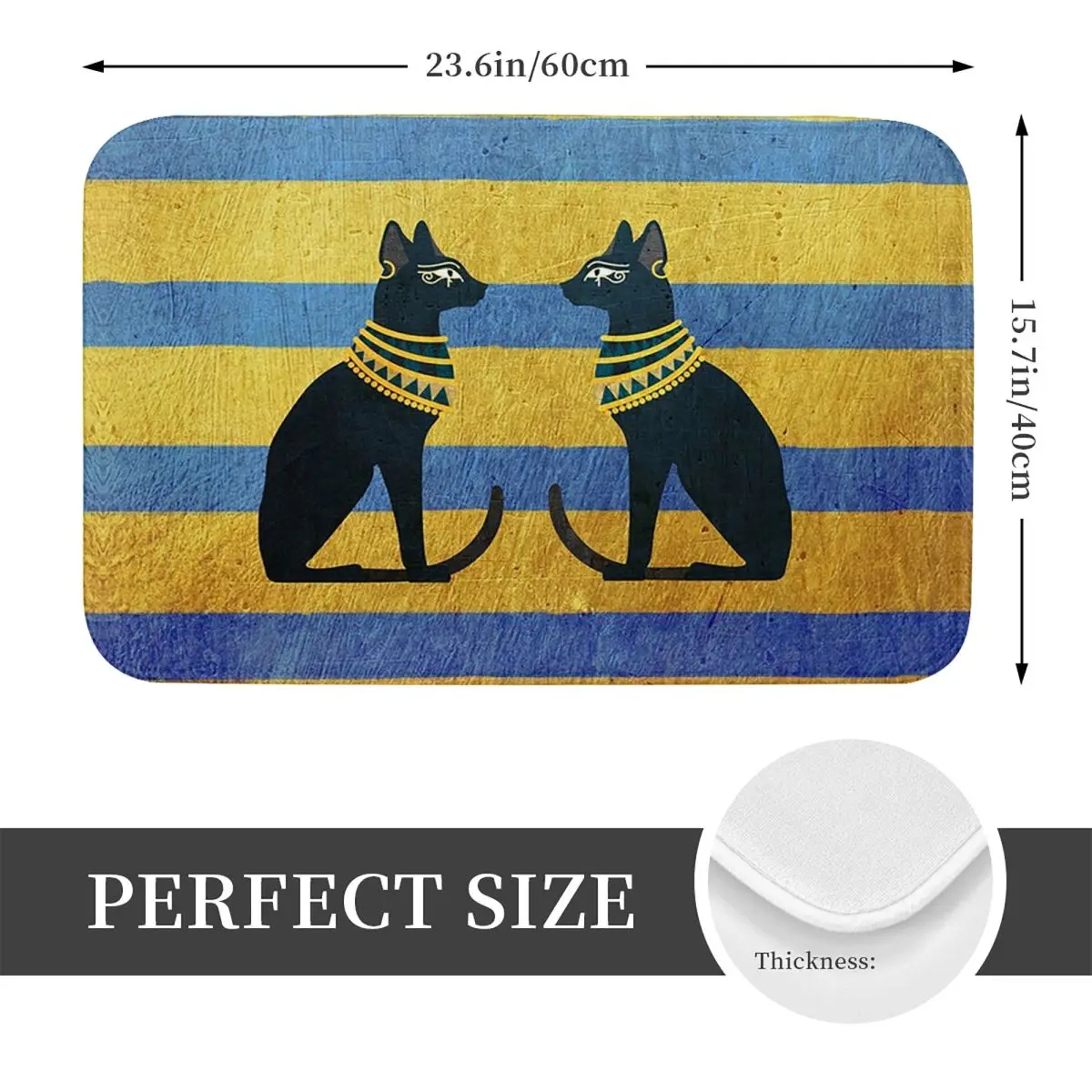 Ancient Egypt Egyptian Cat Non-slip Doormat Floor Mat Durable Carpet Rug for Kitchen Entrance Home Bathroom Footpad Mats