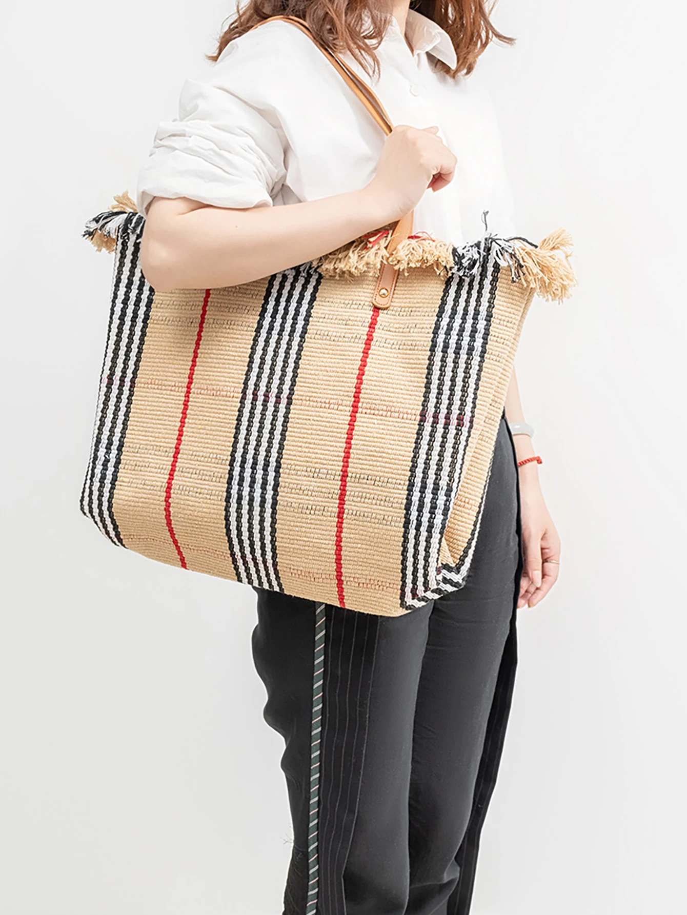Borsa a mano a righe a contras - Tote Bag Beach recensione e prezzo