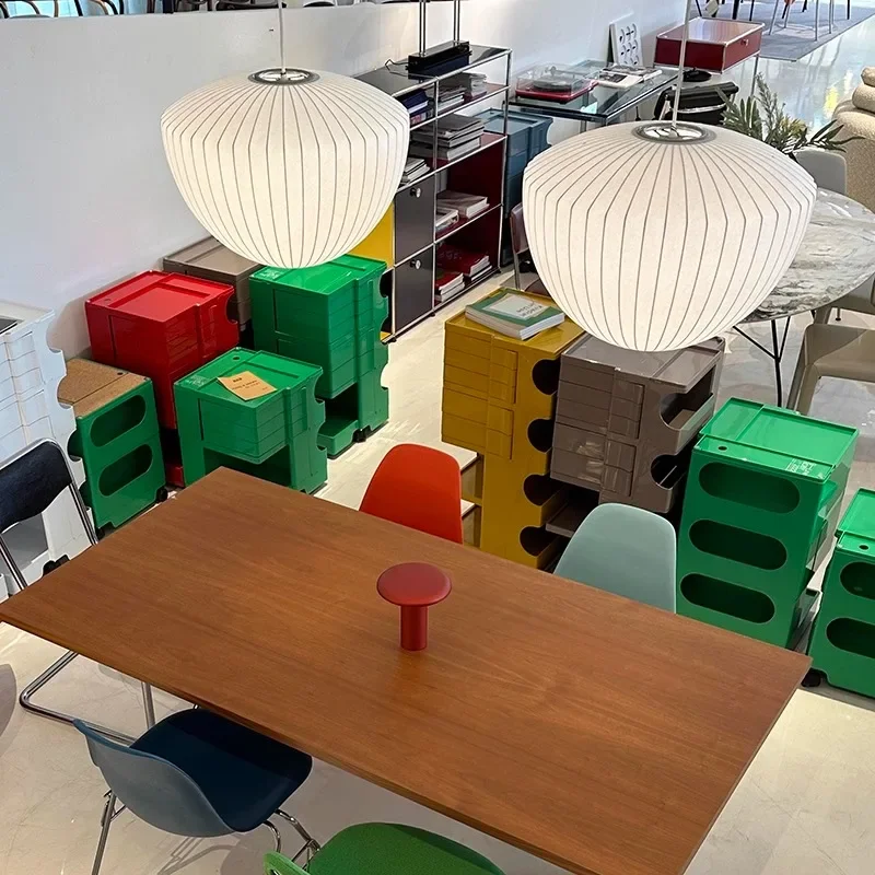 اليابانية وابي سابي الأبيض الاستدارة الحرير LED مُثبتة في السقف أضواء الرجعية مطعم غرفة المعيشة غرفة نوم المطبخ E27 مصباح معلق #4