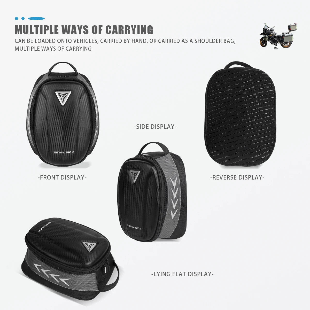 Magnetische Motorrad Tank Tasche EVA Hard Shell Motorrad Heizöl Tank Tasche 4,5 L Tragbare Karte Telefon Werkzeug Tasche Universal Schwarz – Detail 14