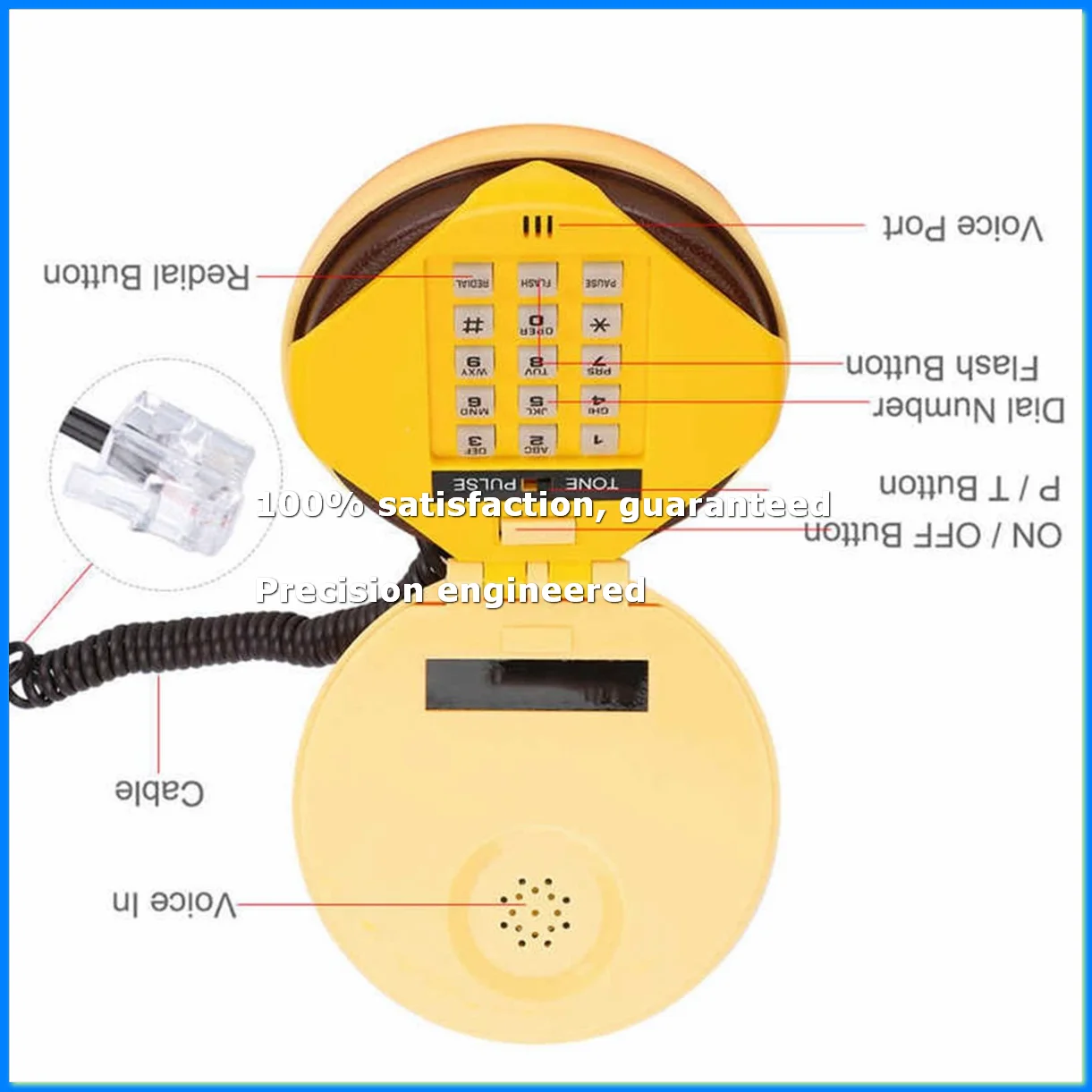 Funny Gadgets Emulational Hamburger Telephone Wire Landline Phone Cheeseburger Phone for Home Office Hotel Decoration-A28R