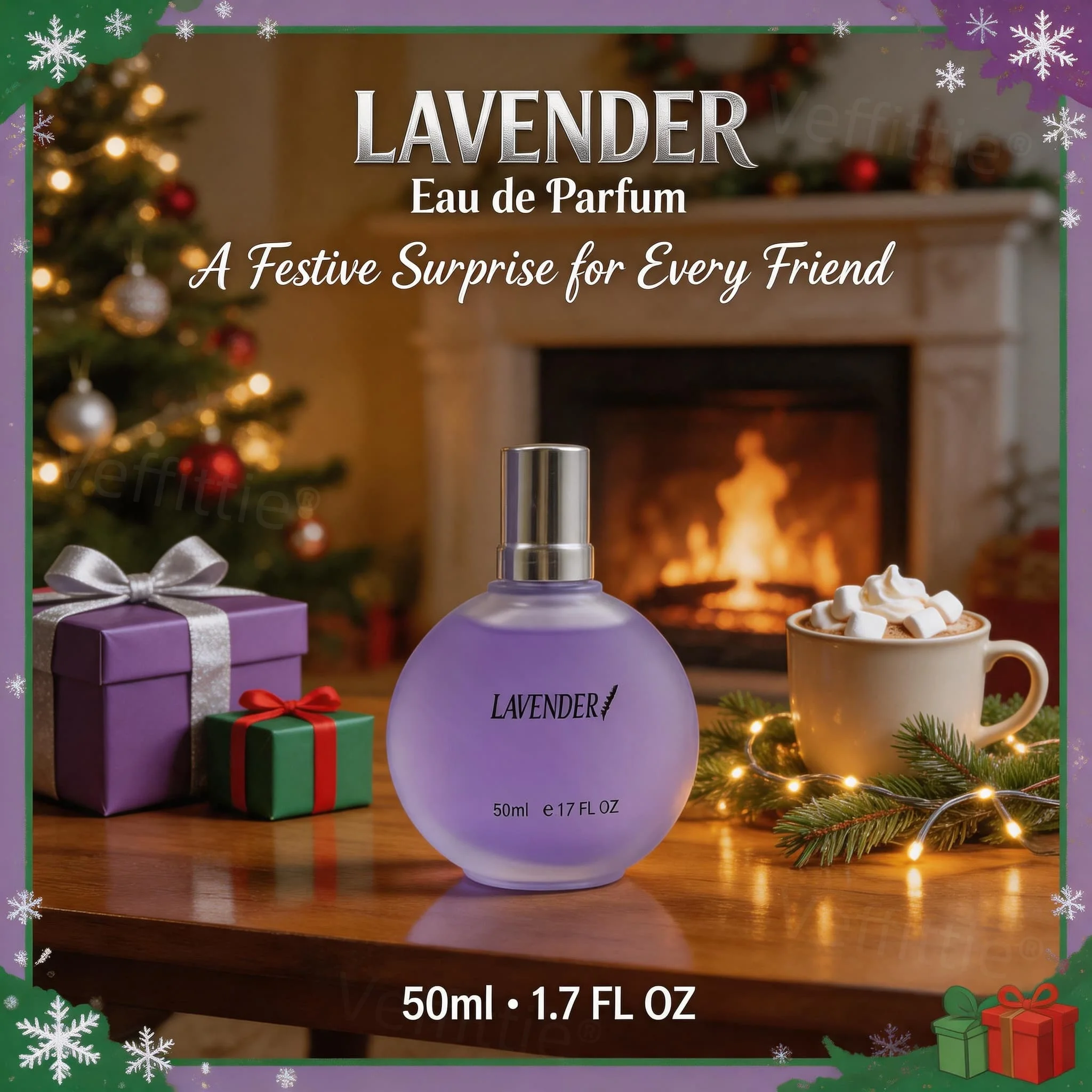 

Cozy Lavender Glow Eau De Parfum, All Day Soft Aroma, Warm Winter Home Wear, Cozy Indoor Style, Comforting Calm Vibe for Women