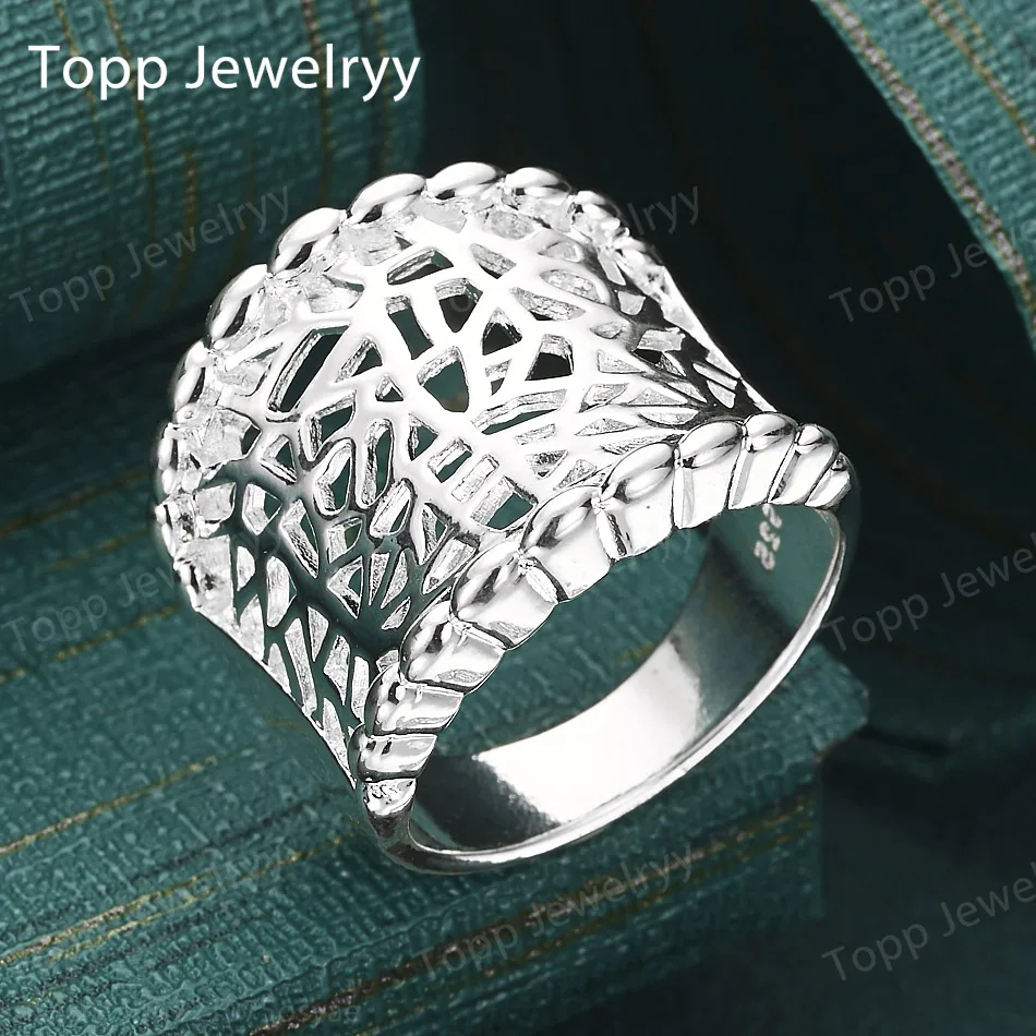 

Элегантное серебро 925 пробы, изысканное 7-10 # Персонализированное плетеное кольцо, модное женское очаровательное вечерние рождественский подарок, ювелирные изделия