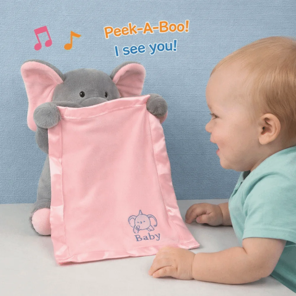 

Мягкий поющий слон с функцией музыки и игры в прятки, декор для детской комнаты