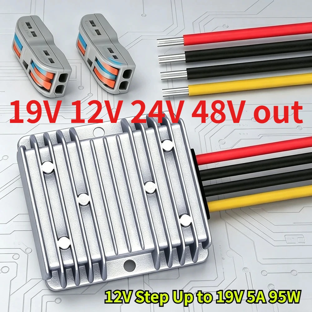 DC/DC Converter 12V Step Up to 19V 5A 95W Voltage Regulator Power Adapter Voltage Booster Power Supply Module Boost Transformer
