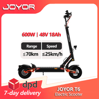 JOYOR T6 Electric Scooter Adults 600W 48V 18Ah Foldable E-Scooter 10 inch Off-road Tire 25km/h