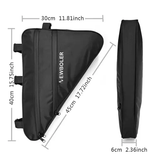 Imagen 2 del producto NEWBOLER-bolsa triangular grande para bicicleta, bolsa para tubo frontal de cuadro de bicicleta, bolsa impermeable para ciclismo, alforja, bolsa de herramientas para bicicleta eléctrica, accesorios