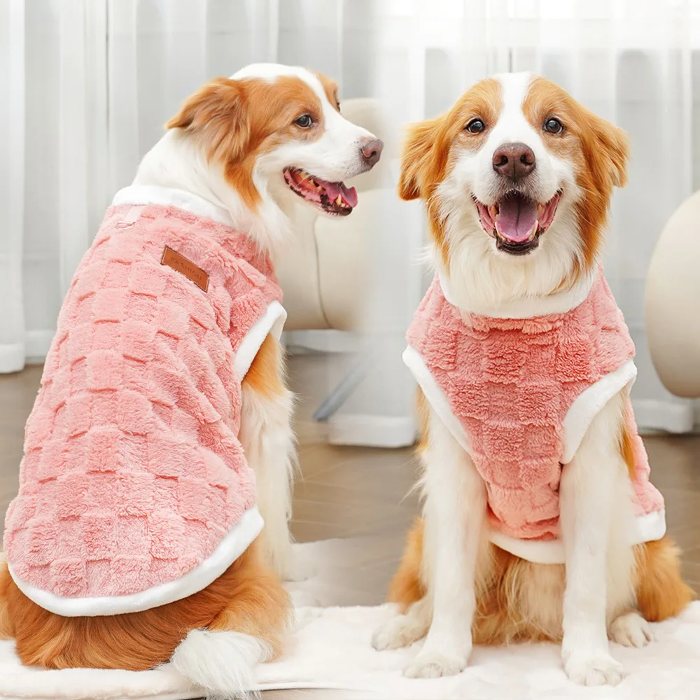 Big Dogs Clothes Winter Warm Sweater Plus Size Pet Clothing Labrador Dog Coats Sweatshirt Pets Puppy Pullover Vest Clothing