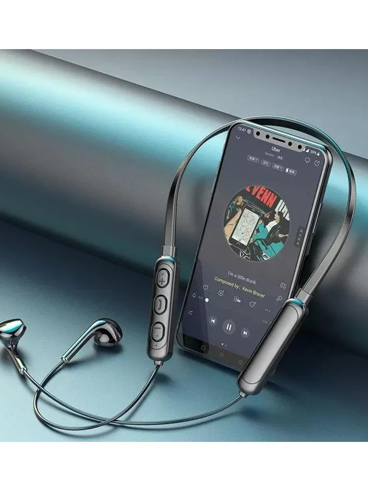 Casque d'écoute sans fil 9D Bluetooth 5.2, suspendu au cou, stéréo TWS, réduction du bruit, casque de sport universel 5.0 avec Microphone