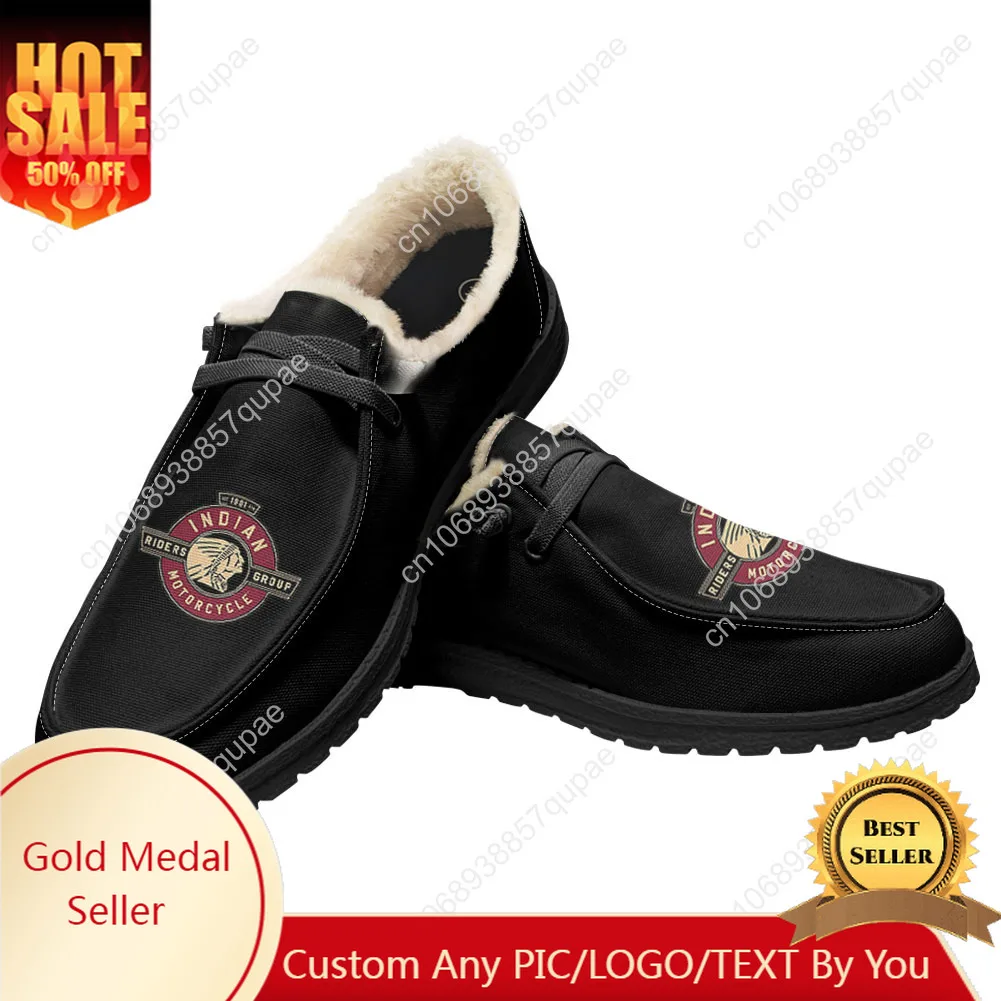 I-Indian Vintage Casual Shoes Plush Flat Shoe Motorcycles Men Woman Breathable Casual Outdoor Footwear Couple Custom Made Shoe