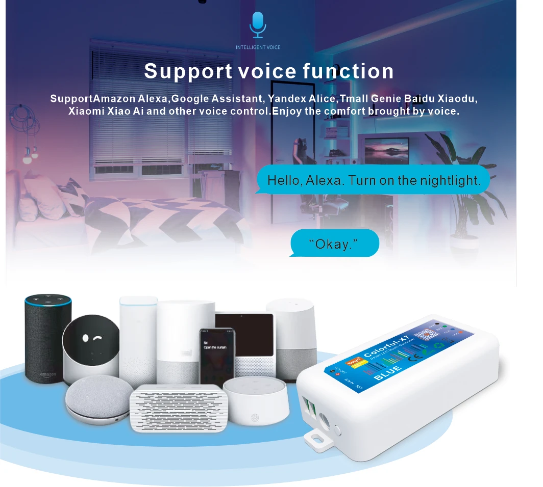 Ws2812B Led Rgbic Strip Light Controller Dc5V-24V wifi Sp107E Music Ws2811 Sk6812 Addressable colorful—X7 Smart App Controller