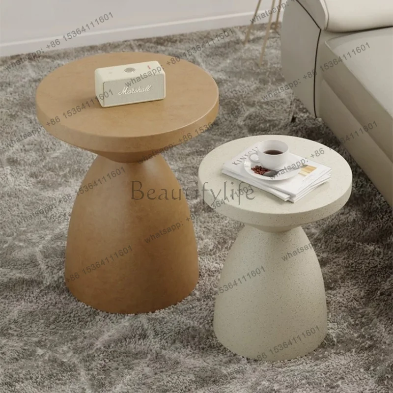 Modern luxury magnesium mud edge sofa living room small round side table Home Display
