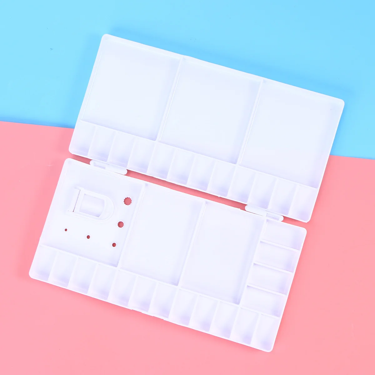 

Folding Plastic Palette 33 Grids Including 28 Mini 5 Wells Built-in Thumbhole 5 Brush Slots for Easy Grip Moisture